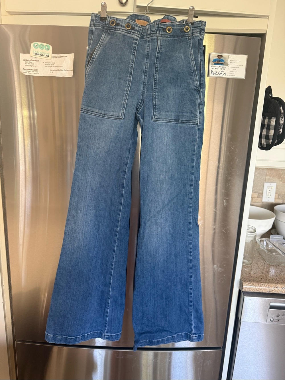 Pilcro High-Rise Wide-Leg Jeans in Blue Denim